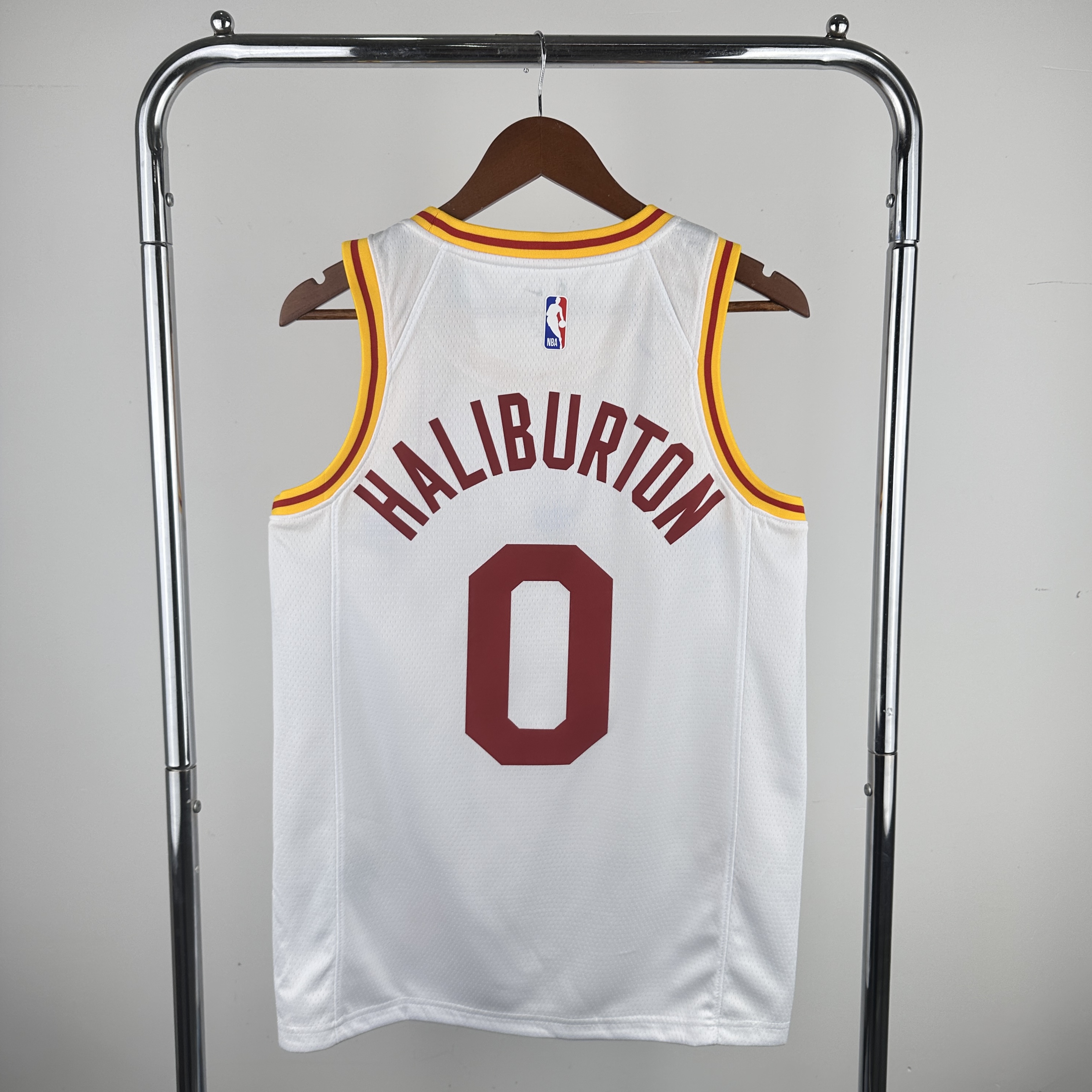 Men Indiana Pacers #0 Haliburton White Throwback Nike 2024 NBA Jersey->indiana pacers->NBA Jersey